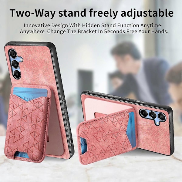 Til Samsung Galaxy A15 4G/5G Etui med Præget Mønster, Kortholder, Støttefod, Læder Bagside Cover Multicolor Style A