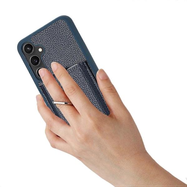Samsung Galaxy A55 5G -kotelo, korttipaikat, nahkainen takakansi ja rengaspidike Multicolor Style C