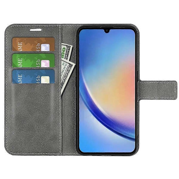 Samsung Galaxy A34 5G Folio Flip -puhelinlaukku vasikannahkajäljitelmällä, jalustalla ja lompakkokannella Multicolor Style D