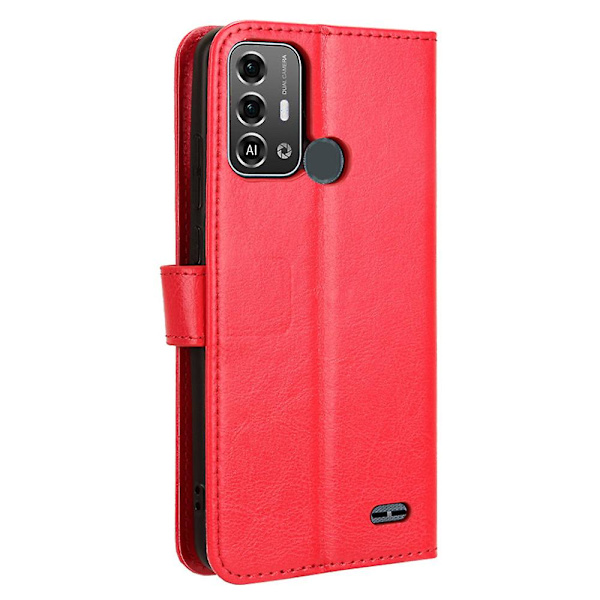 För Zte Blade A53 Pro Case Läder Cover Med Plånboksställ Red