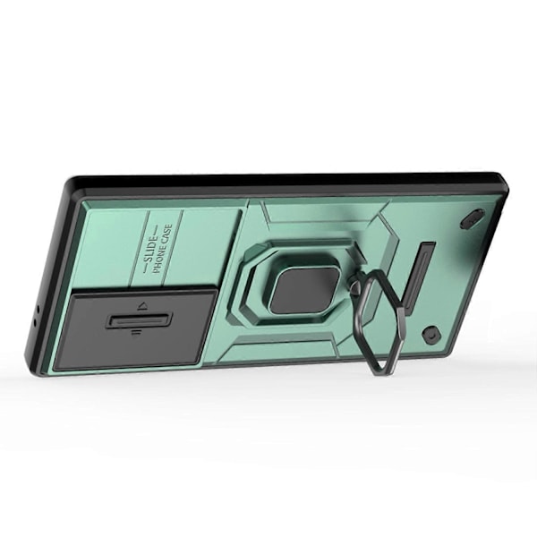 Skal för Samsung Galaxy S24 Ultra Anti-Drop PC+TPU Stödskydd med Skjutbart Linsskydd Multicolor Green