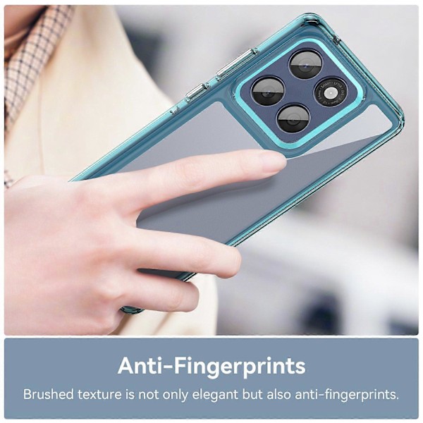 Til Motorola Edge 60 5G/ 60 Fusion 5G Etui TPU + Akryl Beskyttende Klar Telefon Cover Multicolor Transparent Blue