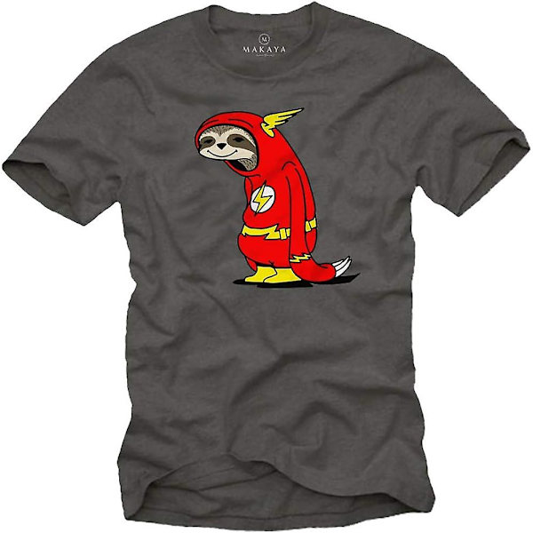 Makaya Funny Sloth T-shirt Kort ärm - Flash Grey M