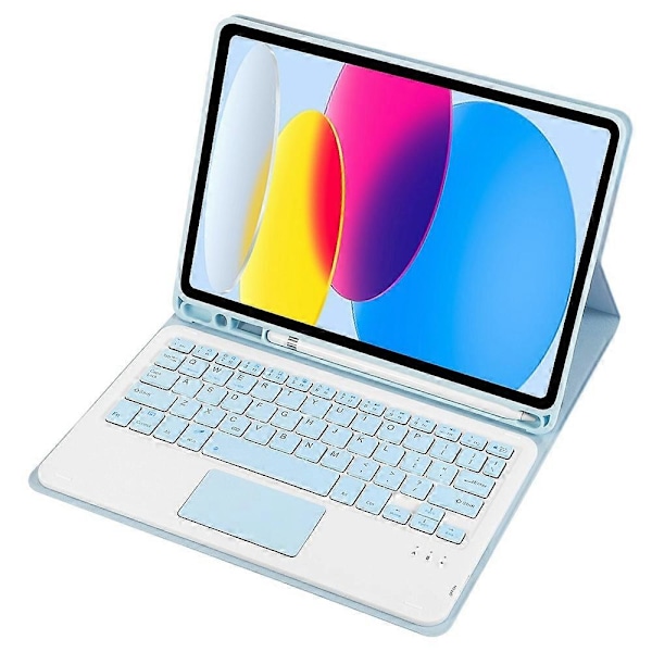 Type C A10B-A iPad 10.9 (2022) -mallille, karkkivärinen kynäpaikkamuotoilu, nahka + TPU-tablettitelinekotelo Multicolor Style E