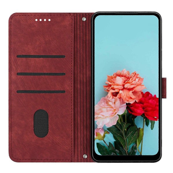 För TECNO Camon 30 Pro 5G Telefonskal Linjer Präglat Anti-Rep PU Läder Ställfodral Multicolor Style C