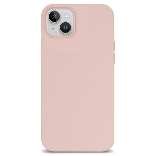 För iPhone 14 Plus Silkeslen Mjuk Touch Flytande Silikon Skal Fiberfoder Fallskydd Mobilskal Multicolor Style E