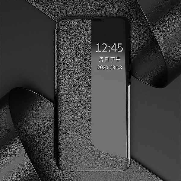 Smart View Fönster PU Läder Ställ Spegel Flip Folio Skyddsfodral för Huawei Mate 30 Pro