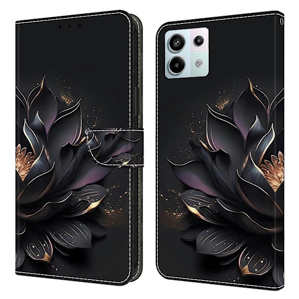 Til Xiaomi Redmi Note 13 Pro 5G/Poco X6 5G Etui 3D Mønster Flip Wallet PU Læder Telefon Cover Multicolor Style I