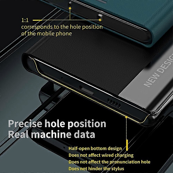 Til Samsung Galaxy A25 5G Etui Stødsikkert PC-skal + Læder Stand Telefoncover Multicolor Sapphire