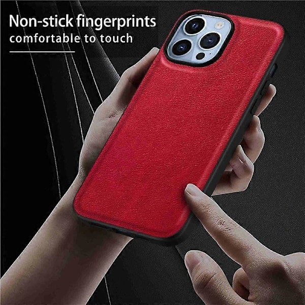 Mobilskal för iPhone 15 Pro Max Fodral PU Läderbelagd TPU+PC Smartphone Skal Multicolor Style B