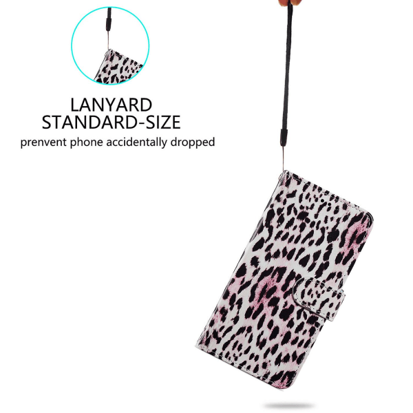 Pu Leather Flip Cover För Samsung Galaxy A54 5g Plånboksställ Utskrift Telefonhållare Cover med rem Leopard