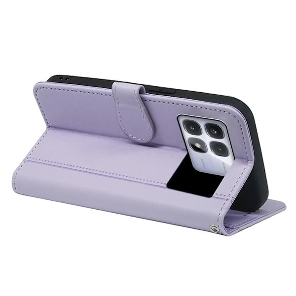 Xiaomi Redmi K70 Ultra Lompakkokotelo Magneettikiinnityksellä Nahkainen Puhelinkotelo Hihnalla - Vihreä Multicolor Purple