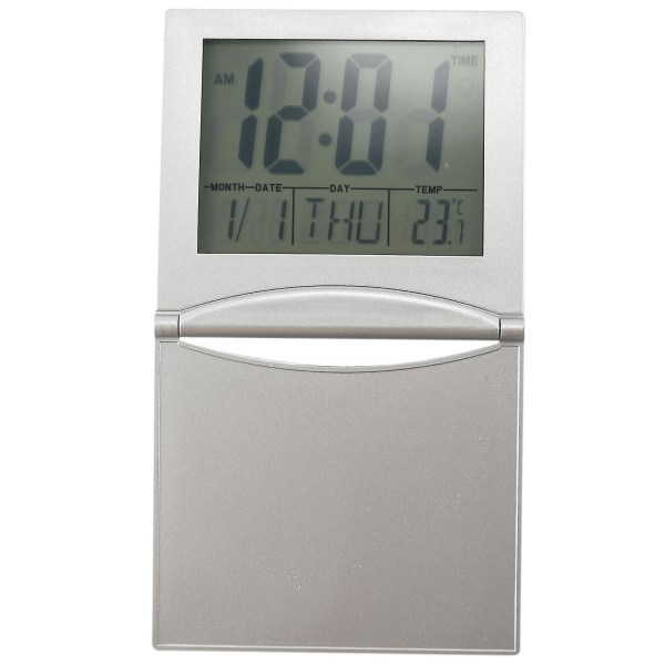 Mini Travel Alarm C, Digital LCD Display Skrivbord Vikbart Cs med Snooze Back Temperatur