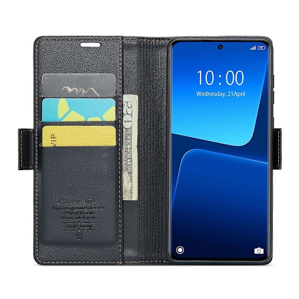 CASEME 023-serien for Xiaomi 13 Pro 5G PU-skinn Flip Cover RFID-blokkerende lommebok telefondeksel