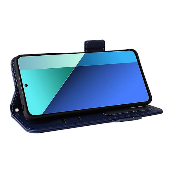Stöttåligt mobilskal i PU-läder med flip-fodral för Xiaomi Redmi Note 13 4G Multicolor Dark Blue