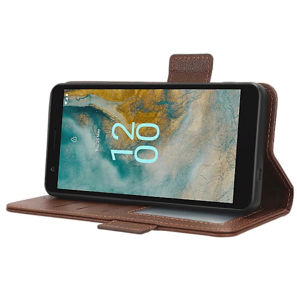 PU Læder Telefonpung til Nokia C02, Litchi Tekstur Stand Telefoncover Multicolor Style F