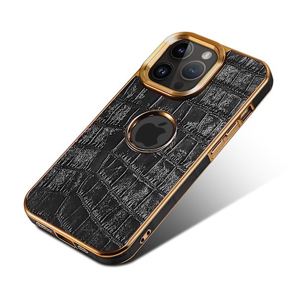 Crocodile Texture Case För Iphone 12 Pro Max Pc+tpu Galvaniserad cover Black