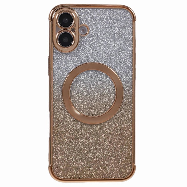 iPhone 16 Plus -kotelo, yhteensopiva MagSafe-sähköpinnoituksen kanssa TPU Gradient Glitter -puhelinkuori Multicolor Style E