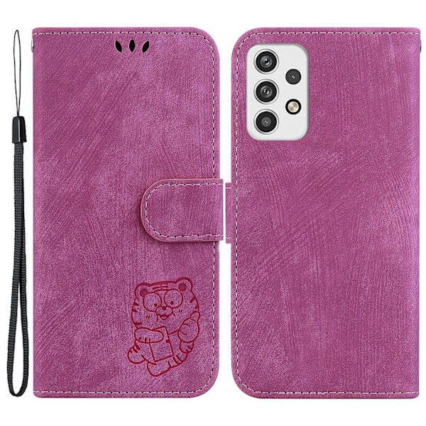Pu Läder Magnetic Flip Phone case För Samsung Galaxy A33 5g, Stativ Plånboksmönster tryckt cover Rose