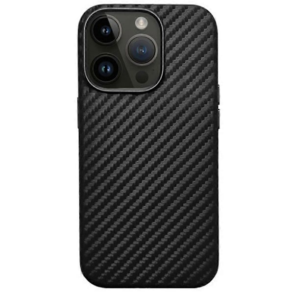 KZDOO Skal för iPhone 16 Pro Max Kompatibelt med MagSafe, Kolfibertextur PU+PC Telefonskydd Multicolor Black