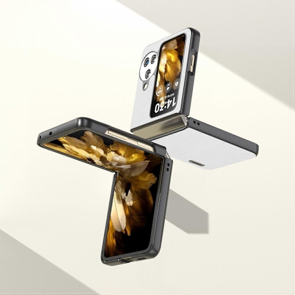 Til Oppo Find N3 Flip 5G PU Læder+Hård PC Skal Slank Beskyttende Telefon Cover Multicolor Style A