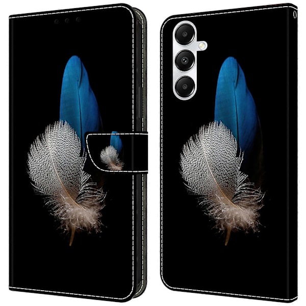 Magnetiskt fodral för Samsung Galaxy A35 5G med 3D-mönster och tryck i läder Multicolor Two Feathers