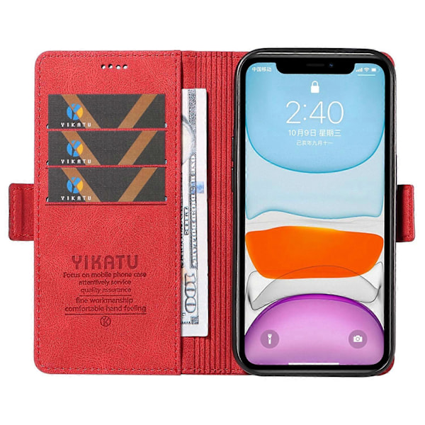 YIKATU YK-005 PU Læder Flip Cover til iPhone 11, Wallet Stand Hud-berørings Telefon Cover Multicolor Style H