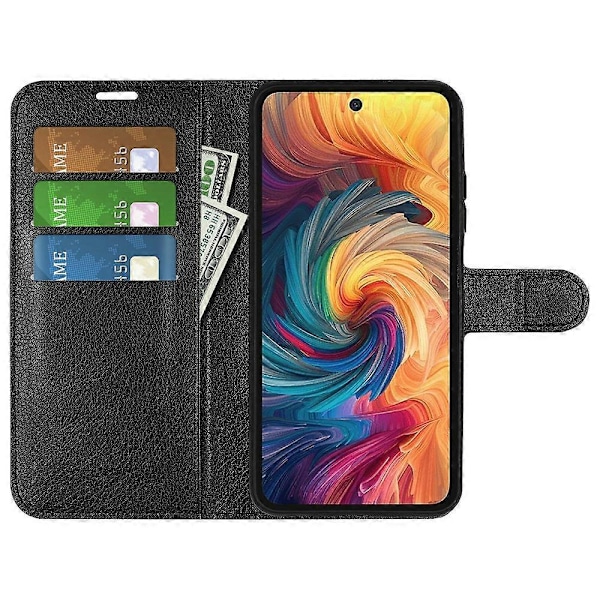 Til ZTE Blade V70 Etui Litchi Tekstur Stødsikkert Læder Wallet Telefon Cover - Grøn Multicolor Black