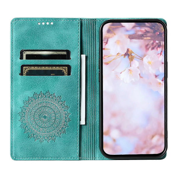Magnetiskt Självstängande Läderfodral för Samsung Galaxy S24 Ultra - Grå Multicolor Mint Green