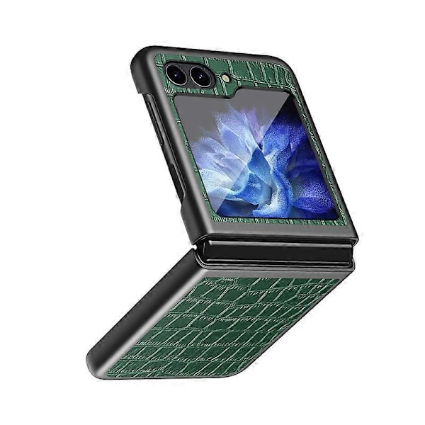 Telefoncover med krokodilletekstur til Samsung Galaxy Z Flip5 5G PU Læder Hård PC Telefonskal Multicolor Style C