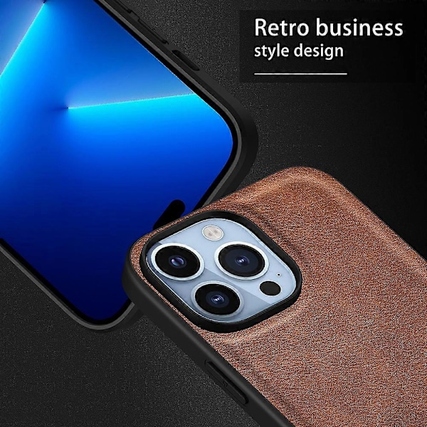 iPhone 15 Pro pudotussuojattu puhelinkotelo Retro PU-nahkapäällysteinen TPU+PC-takakansi Multicolor Style B