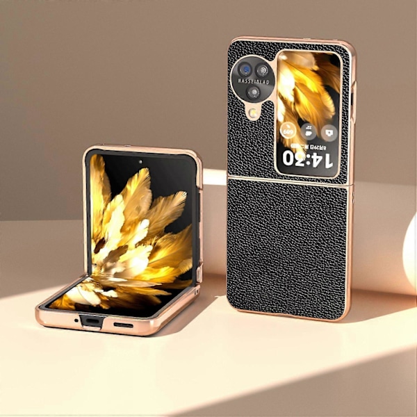 För Oppo Find N3 Flip 5G Skal Äkta Läderbelagt PC-Telefonfodral Multicolor Style D