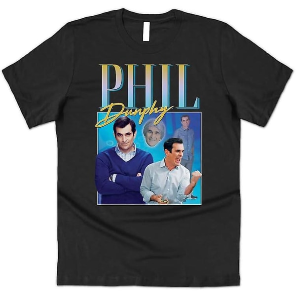 Phil Dunphy Homage Top Rolig modern TV-show Retro 90-tal Vintage Cam T-shirt Black M