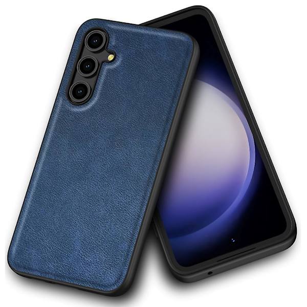 Retro telefoncover i PU-læder til Samsung Galaxy S23 Fe, belagt TPU+PC, skridsikkert greb Blue