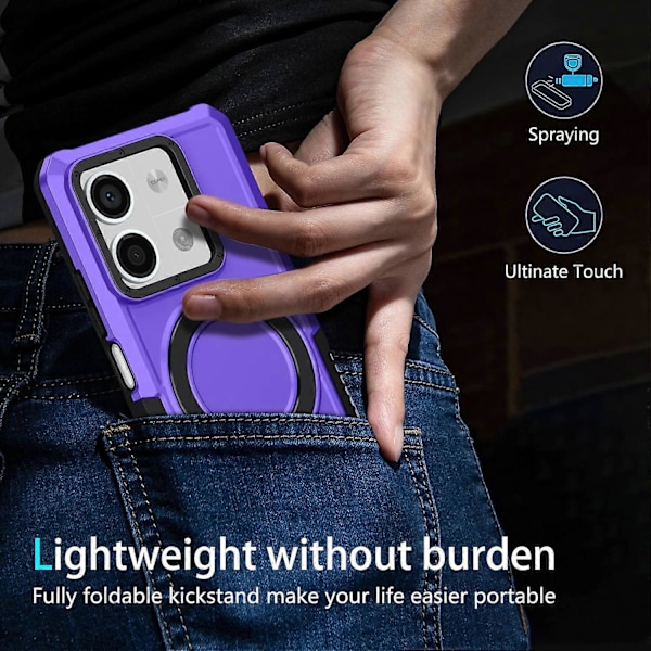Xiaomi Redmi Note 13 5G -puhelimen kotelo, jossa sormuspidike ja jalusta, TPU+PC-puhelinkuori Multicolor Style H