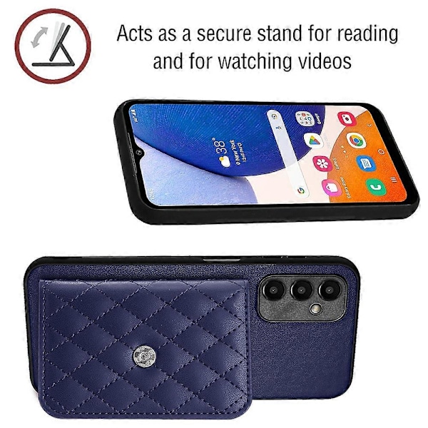 YB Leather Coating Series-8 Deksel til Samsung Galaxy A14 5G/4G med fallbeskyttelse Multicolor Sapphire