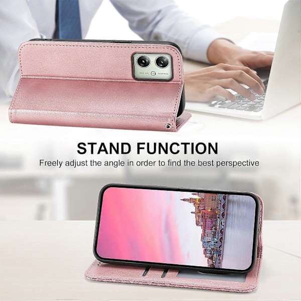 Til Motorola Moto G54 5G Etui Wallet PU Læder Præget Telefon Cover Multicolor Style D