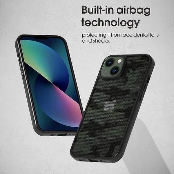 IBMRS Deksel til iPhone 13 TPU+PC Sklisikkert Telefon Bakdeksel Multicolor Matte Black