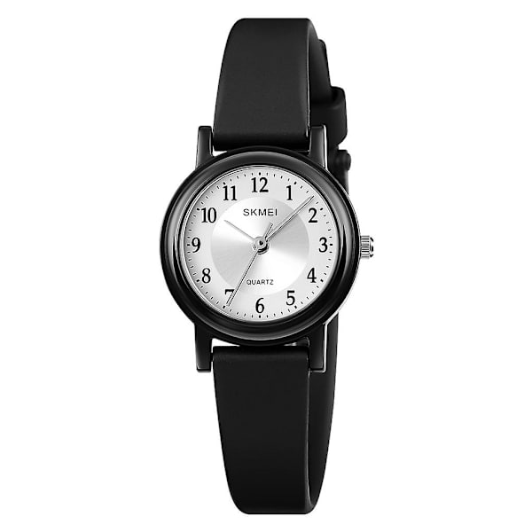 Skmei 1659 Tynd PU Læderrem Quartz Ur Til Damer Black Case Digital Type