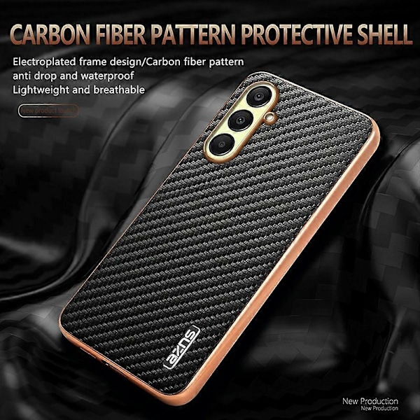 AZNS Samsung Galaxy A26 5G -kotelo, galvanointi, hiilikuitukuvio, PU+TPU-puhelinkuori Multicolor Style C