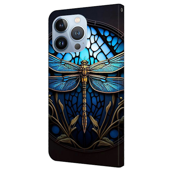 Til iPhone 16 Pro Max Etui Mønsterprintet Beskyttelsescover TPU+PU Læder Flip Telefon Etui Multicolor Style H