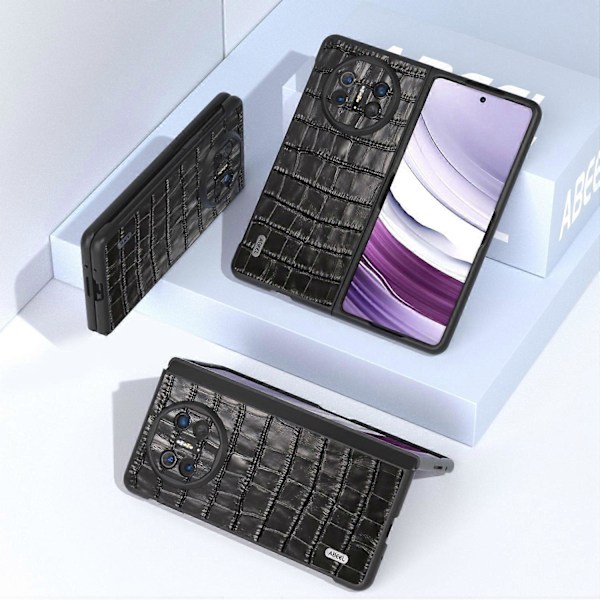 Skyddsfodral för Huawei Mate X5 Äkta Läder+PC Krokodiltextur Multicolor Style A