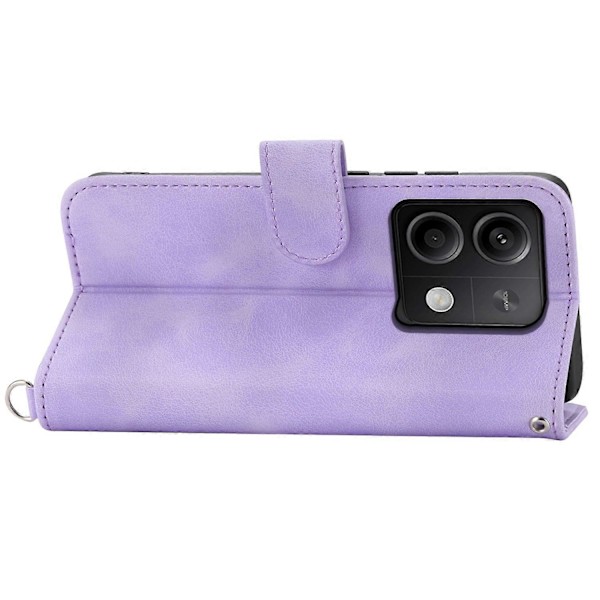 Læder telefoncover med 2 stropper til Xiaomi Redmi Note 13 5G/Note 13 5G Multicolor Light Purple