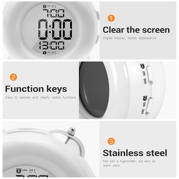 Høj Alarm C Ikke-Tikkende Seng Med Snooze Dobbelt Alarm Til S
