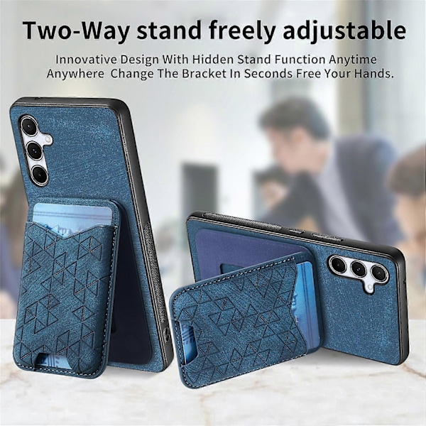 Til Samsung Galaxy A35 5G Etui med Præget Mønster, Kortholder, Støttefod, Læder Bagside Multicolor Style E