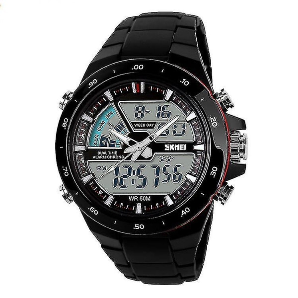 Skmei 1016 Noctilucent Waterproof Double Digital Watch Gold