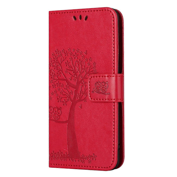 Til Samsung Galaxy A15 5G Etui Ugle Træ Præget Læder Flip Telefon Cover med Pung Multicolor Style H