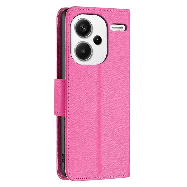 Til Xiaomi Redmi Note 13 Pro+ 5G Wallet Case PU Læder Litchi Tekstur Flip Telefon Cover Multicolor Rose