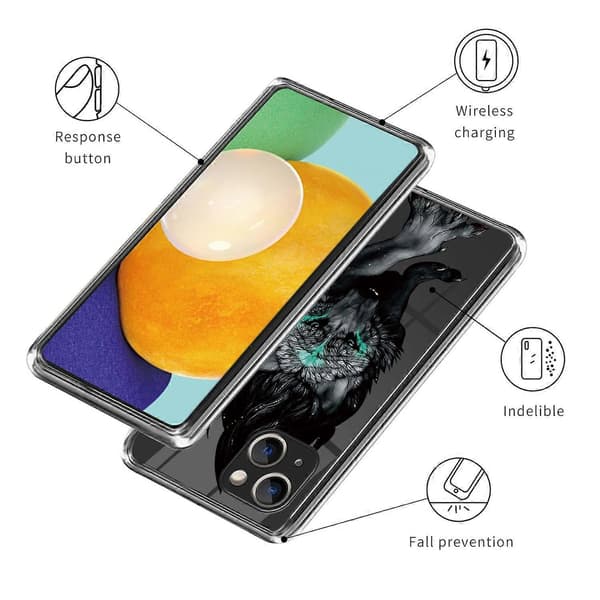 TPU-etui med mønstertryk og anti-ridse til iPhone 15 Plus Multicolor Wolf
