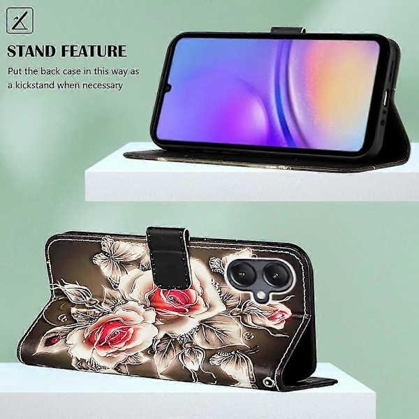 YB Pattern Printing Leather Series-4 Samsung Galaxy A15 4G -kotelo PU-nahkainen puhelinlompakkokotelo Multicolor Style G